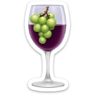 Fancy wine glass with grapes  sticker