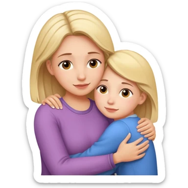 Daughter hugging mom sticker