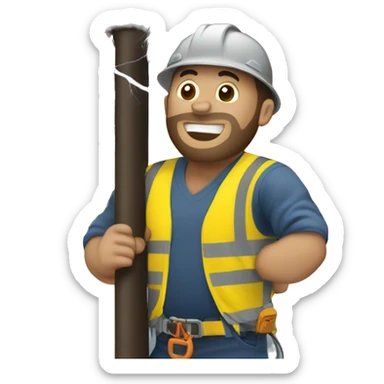 Electrical lineman working in a storm sticker