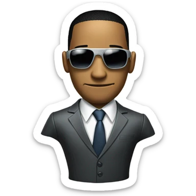 Robot from IRobot dressed as Will Smith sticker