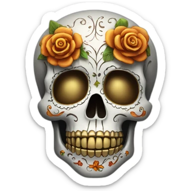 skull day of dead sticker