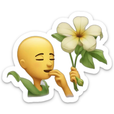 Smelling flowers sticker