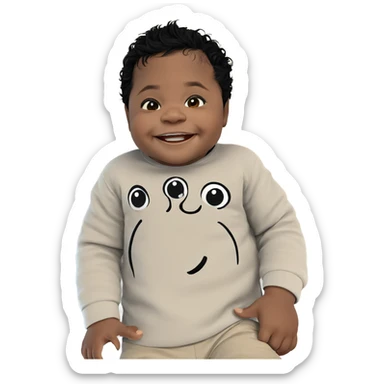 smiling boy with black hair sticker
