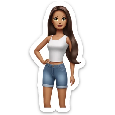 Brunette barbie sticker