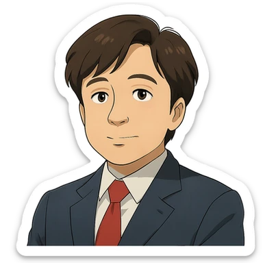 ghibli style portrait of Lee Jun Seok, opposition leader sticker