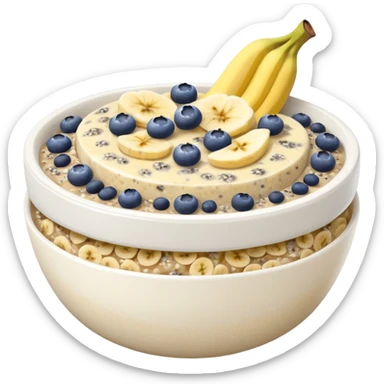 Overnight oats with banana,blueberries, honey, sky, chiaseeds sticker