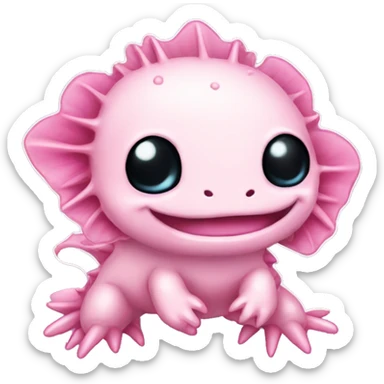 pink cute axolotl stitch chibi sticker