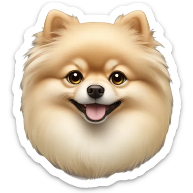 cream color pomeranian sticker