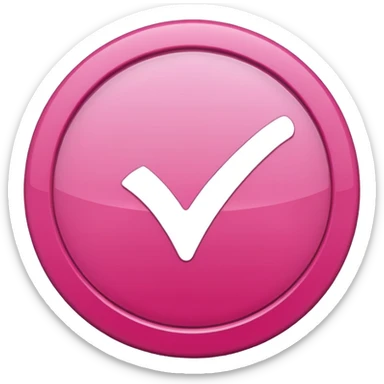 checkmark symbol in a circle in pink color that would reflect that a task has been done sticker