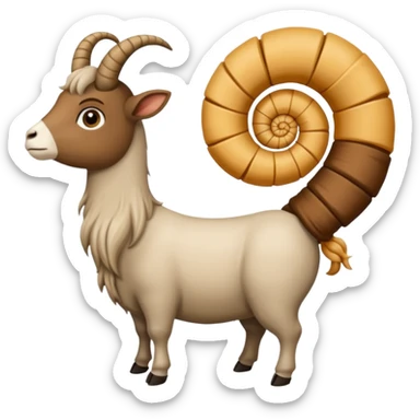 capra a 4 zampe in piedi ornata e vestita con oggetti sfarzosi sticker