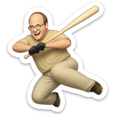 george costanza swinging bat sticker