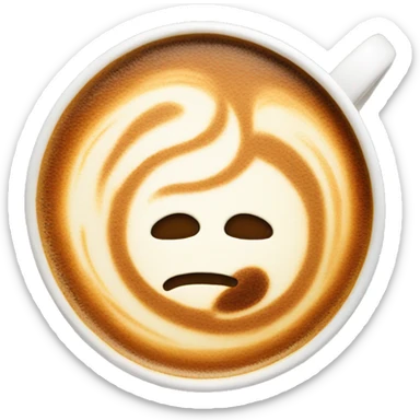 Coffee with latte art of cross sticker