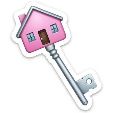 Pink house key sticker