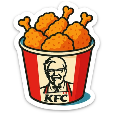 KFC bucket of fried chicken in vibrant toon style sticker