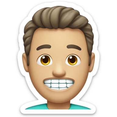 men at dental procedure sticker