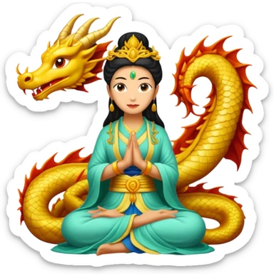 Dragon quan yin sticker