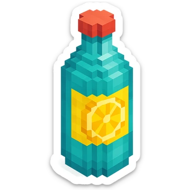 Borjomi lemonade bottle with a lemon slice on the label sticker