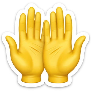 3 yellow hands face down in a pile about to do make a promise sticker