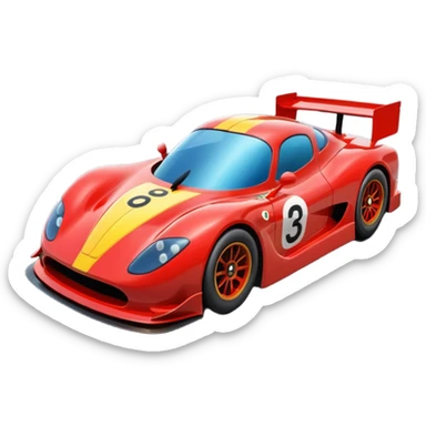 race car with track sticker