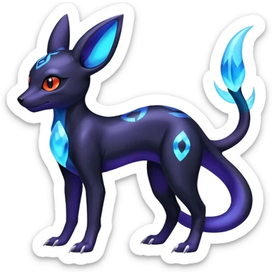 Shiny Aural Umbreon-Amaura-Salandit-Fakémon-fusion (full body) sticker