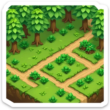 StarCraft-inspired, isometric RTS rugged terrain tile forest sticker