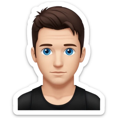 JC Chasez blue eyes, brown hair, black tank top sticker