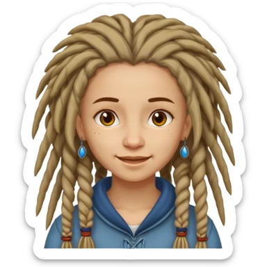 slavic girl with dreadlocks sticker