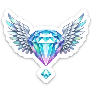 holy diamond emblem with white wings and diamond in the middle sticker
