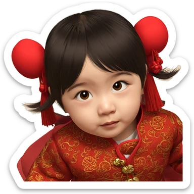 chinese girl in traditional attire sticker