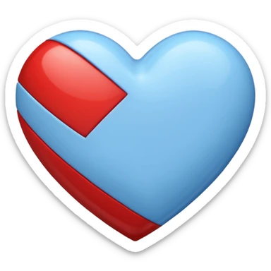 corazon azul y rojo a rayas sticker