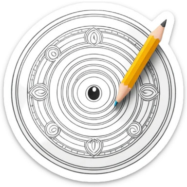 Canvas with pencil sketch sticker