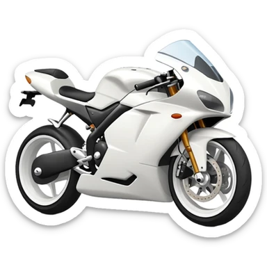 White  naked sport bike sticker