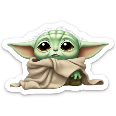 baby yoda crying sticker