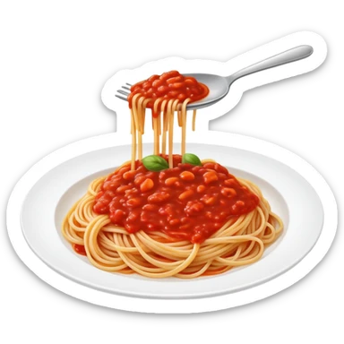 plate of spaghetti with tomato sauce sticker
