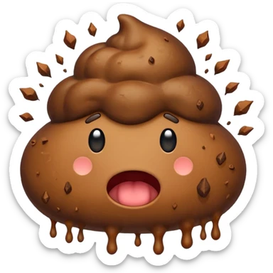 Exploding poop emoji sticker