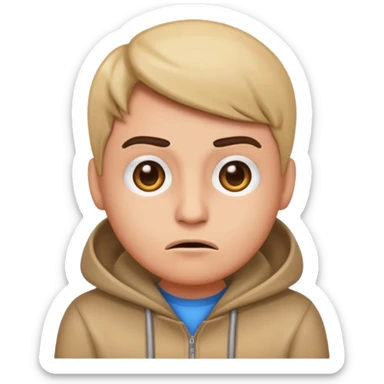emoji with a suspicious expression looking at an internet scammer YouTuber sticker