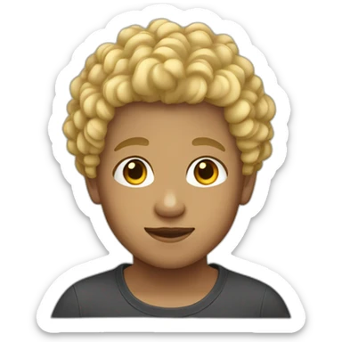 blonde curly mixed boy sticker