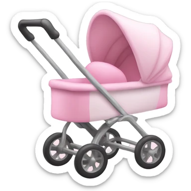 Pink and white baby stroller sticker