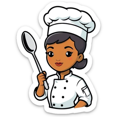 Black woman chef with short hair sticker