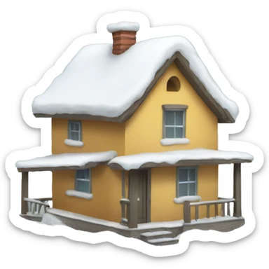 House with a hat and Snow sticker