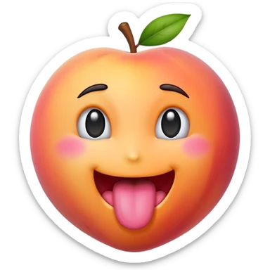 Peach emoji with tounge  sticker