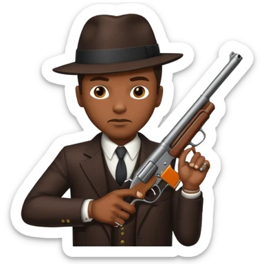 African American gangster terrorist with a gun sticker