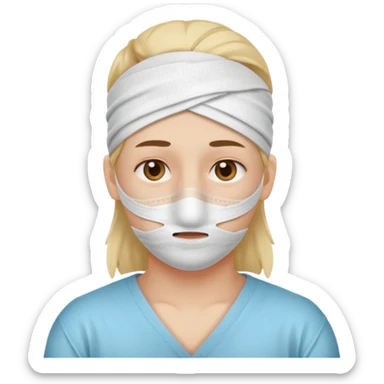 nose with a bandage on it sticker