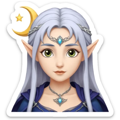 Selune elven moon twilight goddess sticker