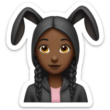 Black hare girl sticker