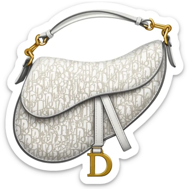 white dior printed saddle bag sticker