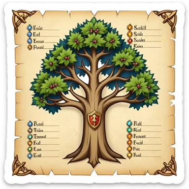 RPG skill tree medieval sticker