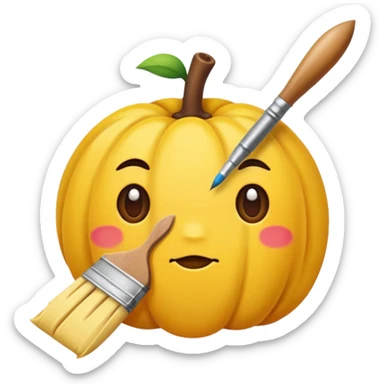 manchas de pintura y pinceles sticker