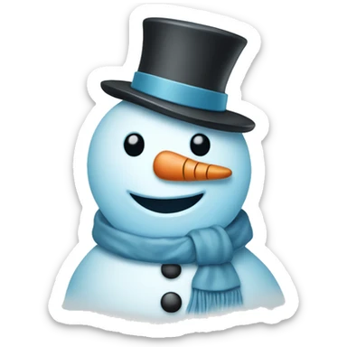 snowman pale blue accents sticker