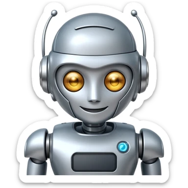 Cute Robot assistant sticker